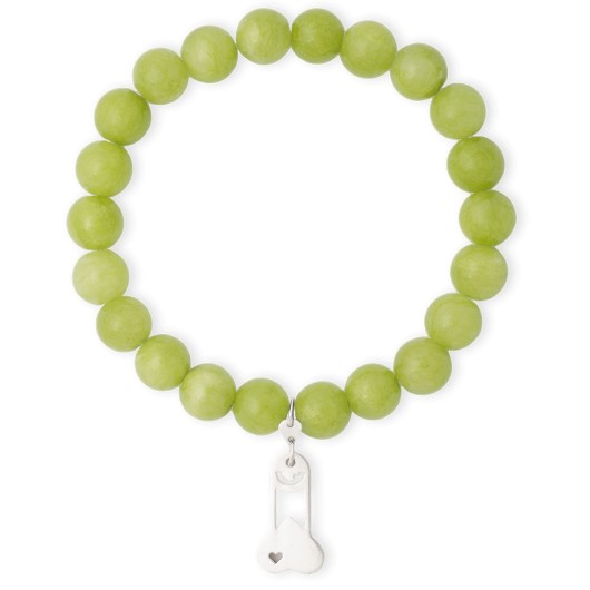 Silver charms with green branslet Bnasty
