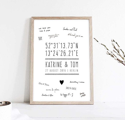 Księga gości ślub,współrzędne,prezent -A2 wejustlikeprints