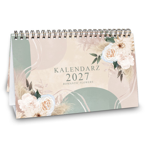 kalendarze i plannery Kalendarz 2027 biurkowy ROMANTIC FLOWERS wolnostojący