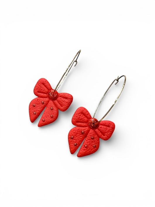 kolczyki z masy plastycznej Kolczyki Kokardki