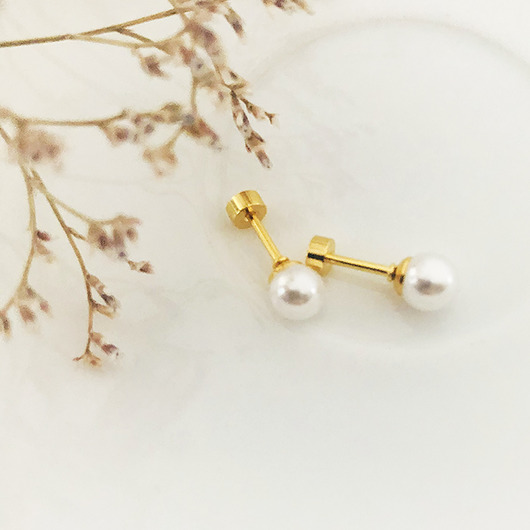 kolczyki pozłacane Kolczyki  z perełkami, kolczyki perły , złote sztyfty
