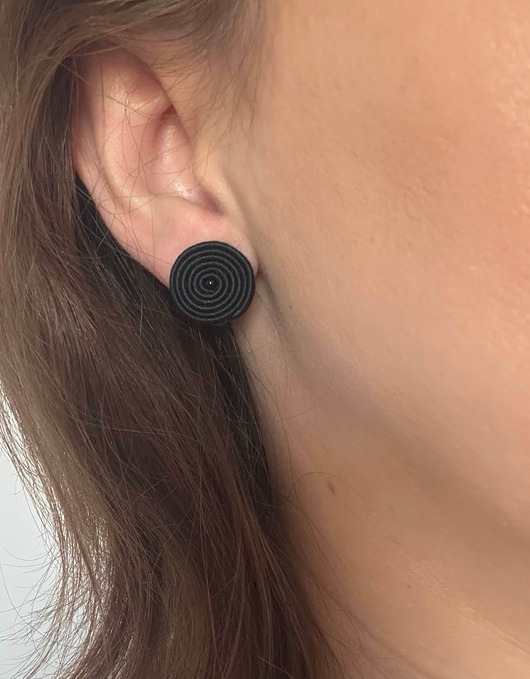 kolczyki soutache Czarne kolczyki sutasz mini