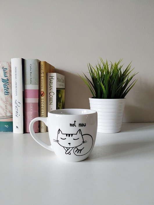 kubek z leniwym kotem / not today MUKI design