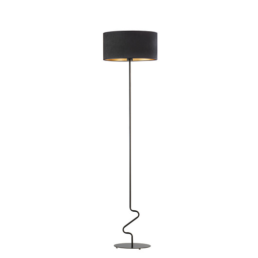 lampy podłogowe Czarna lampa stojąca do salonu LED JERSEY VELUR