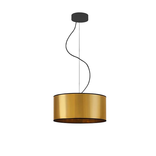 lampy wiszące Złoty żyrandol do salonu w stylu glamour HAJFA MIRROR kloszem 30 cm
