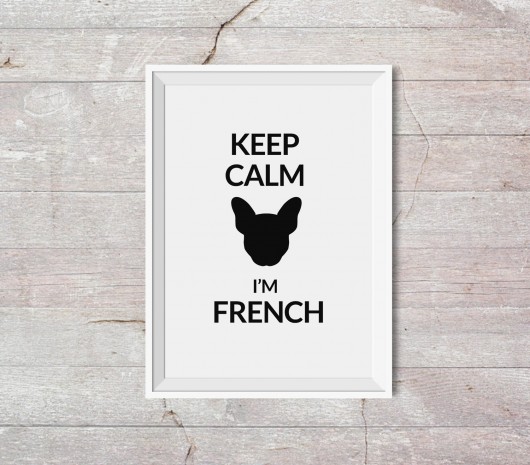 plakaty KEEP CALM...buldog - A3 - plakat typograficzny