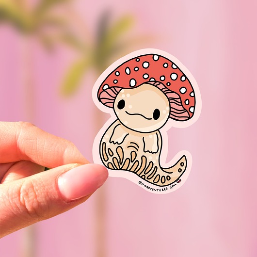 naklejki i wlepy Naklejka Grzybek Axolotl