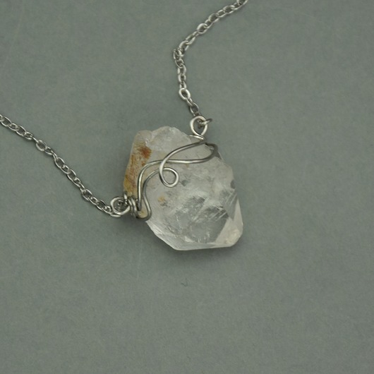 naszyjniki - inne Naszyjnik Talizman kryształ górski wire wrapping