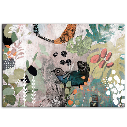 obrazy OBRAZ NA PŁÓTNIE - 120x80cm - ABSTRAKCJA TAJEMNICZY OGRÓD