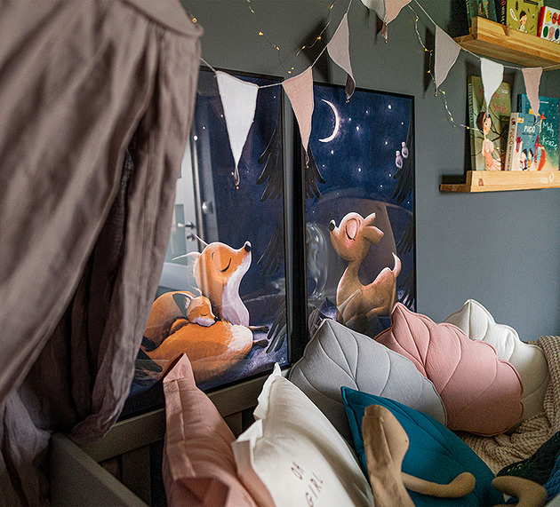 obrazy i plakaty do pokoju dziecięcego Pani Sarna - plakat dla dziecka dziecięcy