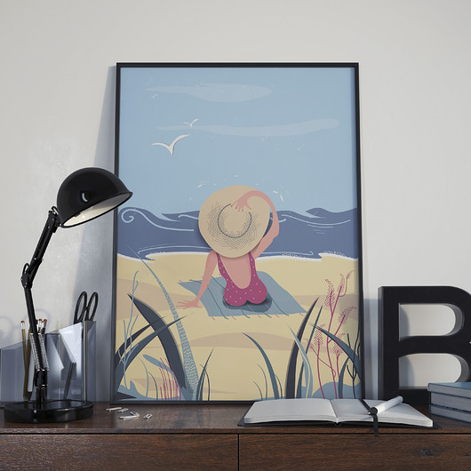 Plażowiczka - plakat B2 Justyna Mioduszewska