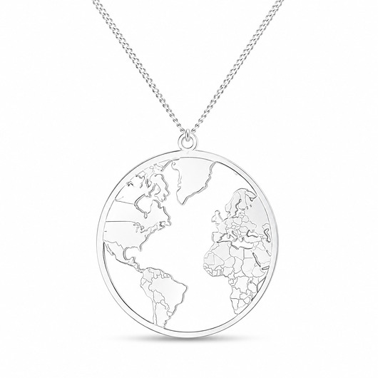 srebrne naszyjniki WORLD- długi naszyjnik srebro 925