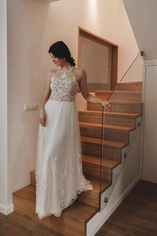 suknie ślubne Suknia ślubna boho z dekoltem halter // OLGA