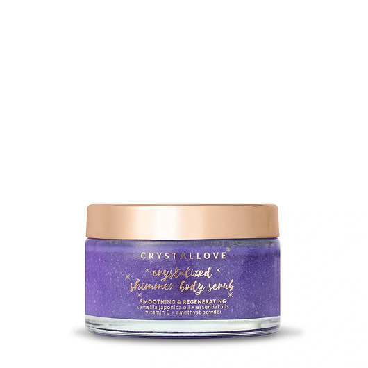 peelingi do ciała CRYSTALLOVE Amethyst Shimmer Body Scrub - peeling do ciała z ametystem
