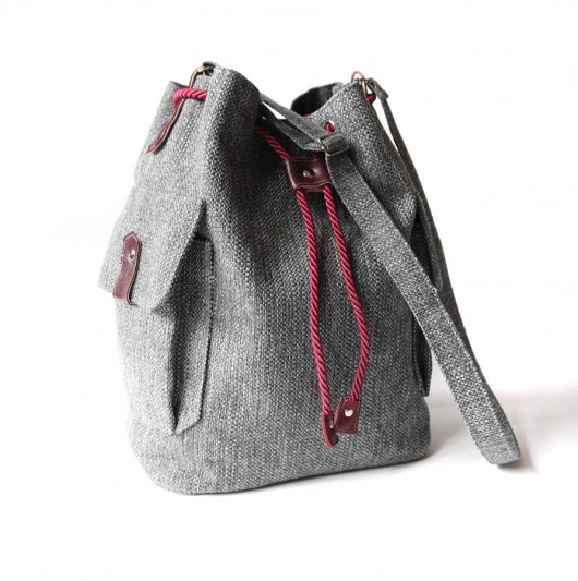 torba - grey&aubergine&flowers - zamówienie elfagado