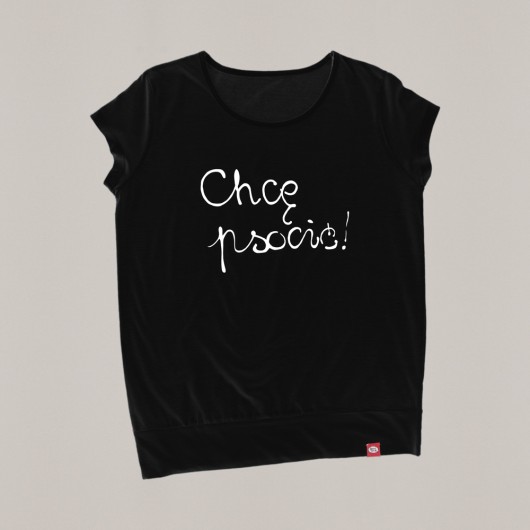 Chcę psocić! t-shirt / tunika / onesize / black familove