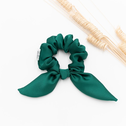 gumki do włosów Scrunchie/frotka Satyna szmaragd
