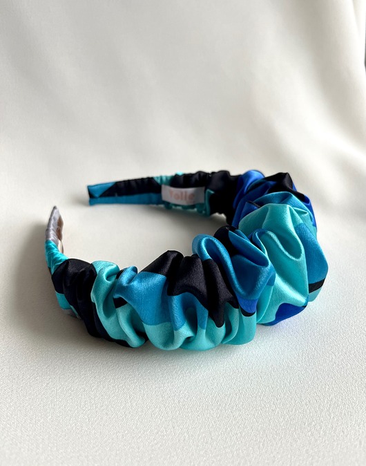 opaski do włosów Jedwabna marszczona opaska Ivess maxi