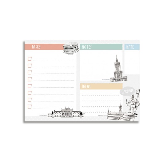 Planner Tygodniowy BUDYNKI WARSZAWSKIE LOVE POLAND DESIGN