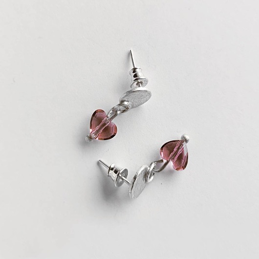 kolczyki z kamieniami Kolczyki serduszko