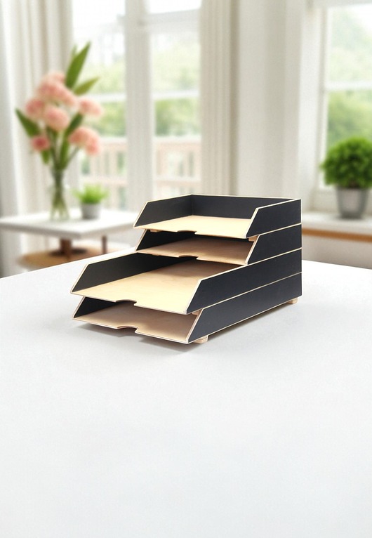 organizery A3 Organizer biurkowy - tacki na dokumenty CZARNY