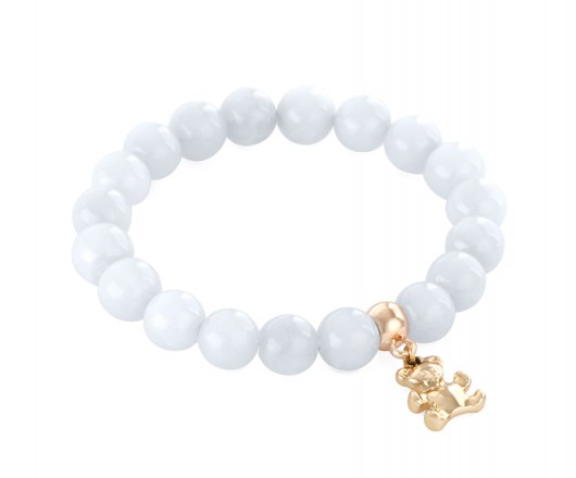 Light blue jade with teddy bear pendant. Lavoga