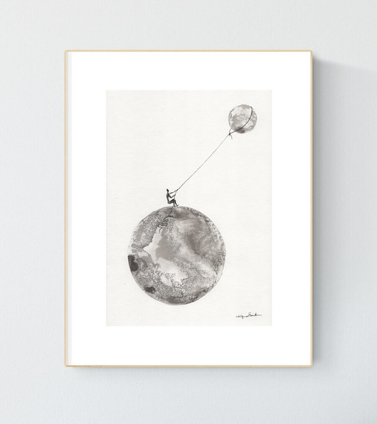 obrazy Obraz 21X30 malowany ręcznie na papierze