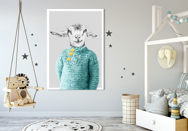 obrazy OBRAZ NA PŁÓTNIE -  70x100cm KOZIOŁEK LUCEK