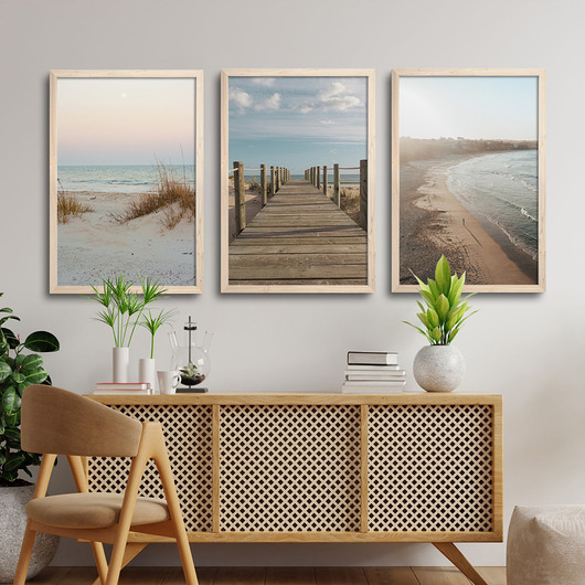 obrazy Tryptyk Boho Most na plażę