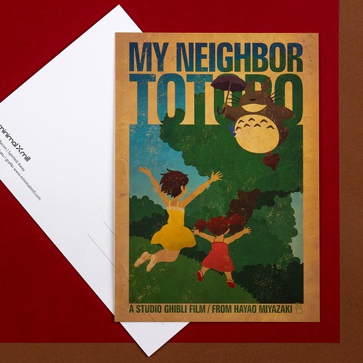 Plakat Totoro - pocztówka minimalmill