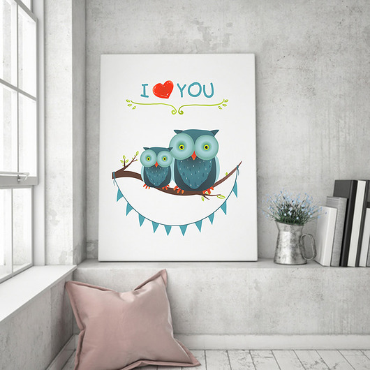 plakaty Plakat. Relacje - i love you, sowy