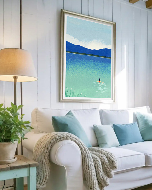 plakaty Poranek nad jeziorem - plakat fine art