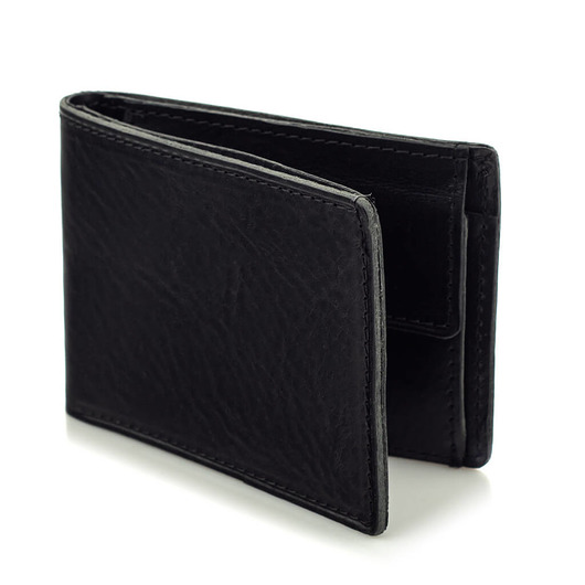 portfele męskie Portfel Slim Wallet Męski Vintage Czarny