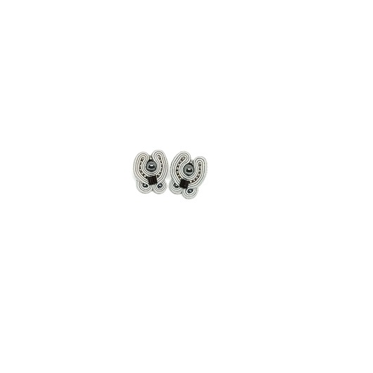 kolczyki soutache Kolczyki z hematytem szare