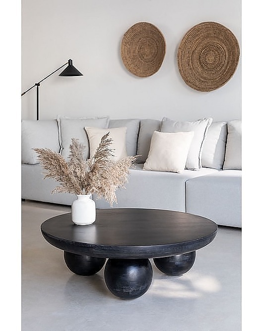 stoliki kawowe Stolik Kawowy Stolik z Drewna Mango Balls Czarny