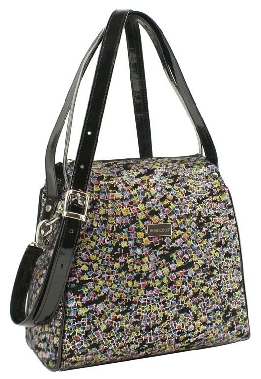 torby na ramię Torebka Skórzana w kolorową mozaikę  (4942)