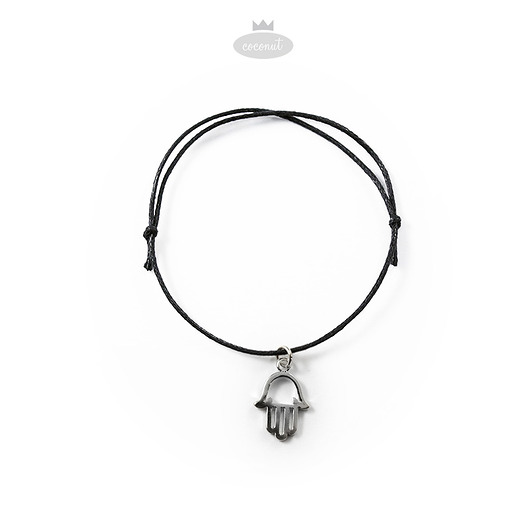 Hamsa - bransoletka, rodowanazawieszka na sznurk COCONUT