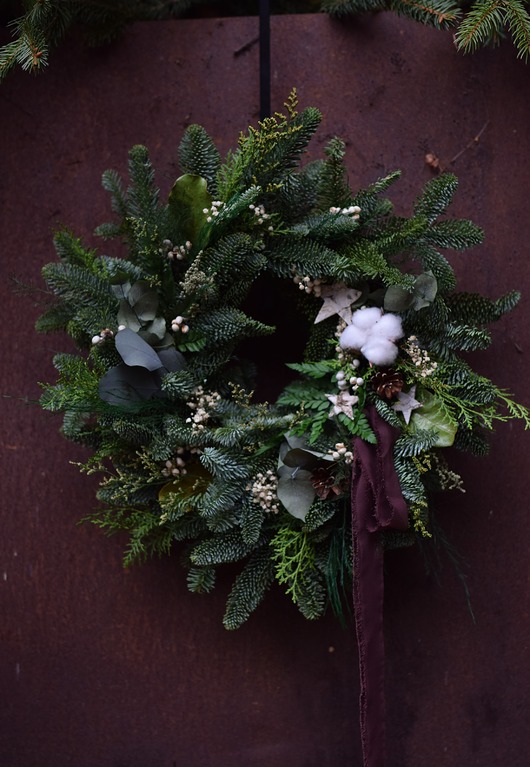 wianki bożonarodzeniowe Świąteczy wianek naturakny- LAS