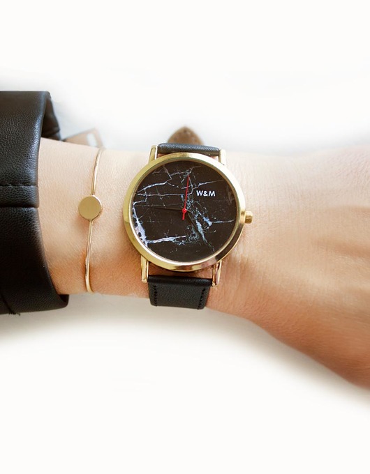Zegarek Black Marble Pattern Watch& Me WatchAndMe