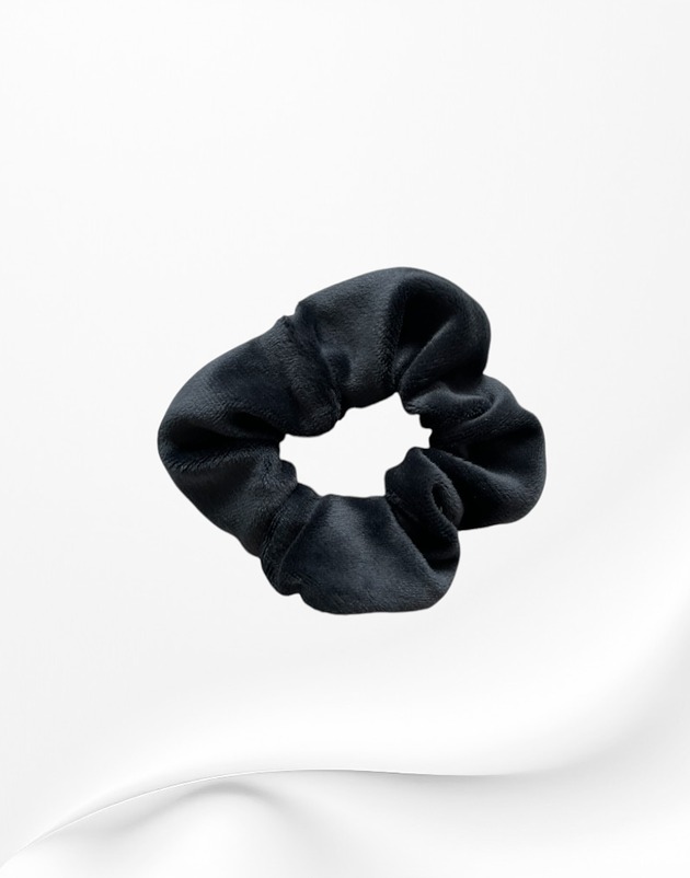 gumki do włosów Gumka frotka scrunchie midi welurowa grafitowa szara