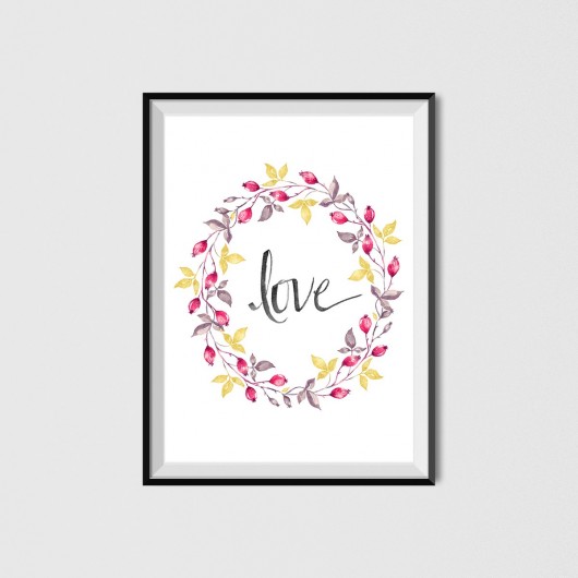 Plakat love 50x70 cm myscandi