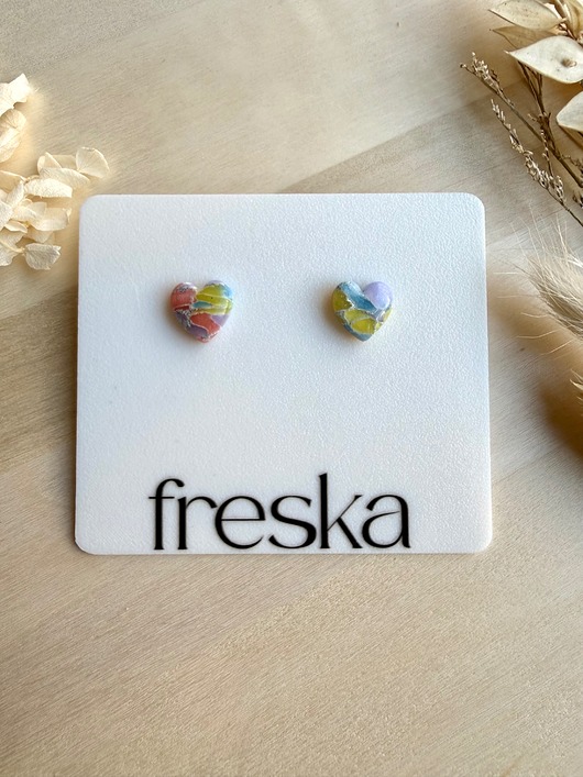 kolczyki z masy plastycznej Kolczyki Wiosenne Serca