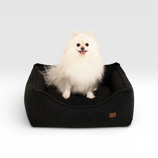legowiska dla psów i kotów Legowisko dla psa Kanapa Boucle czarna Premium   Pieski Dwa