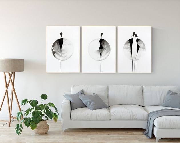 Zestaw 3 obrazów 50x70 cm, zam MiniMalArt