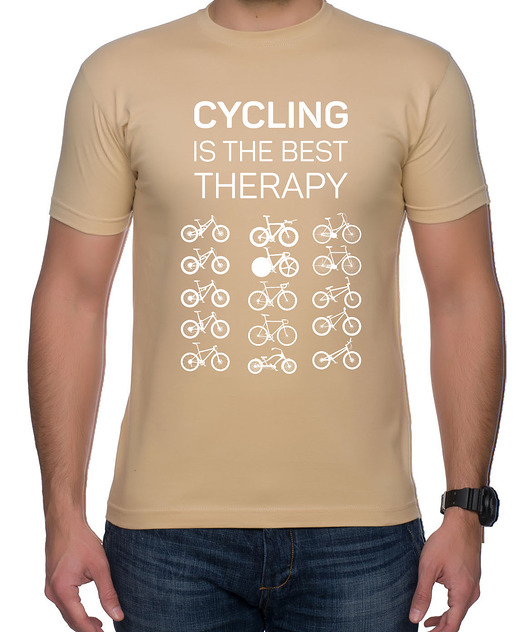t-shirty męskie Koszulka T-SHIRT. Cycling is the best therapy