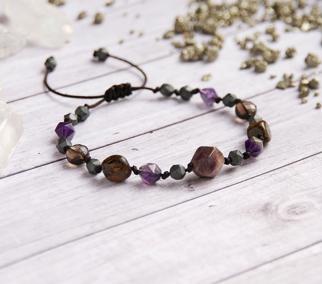 bransoletki z kamieni naturalnych Amulet - NA DEPRESJĘ, LĘKI - czaroit