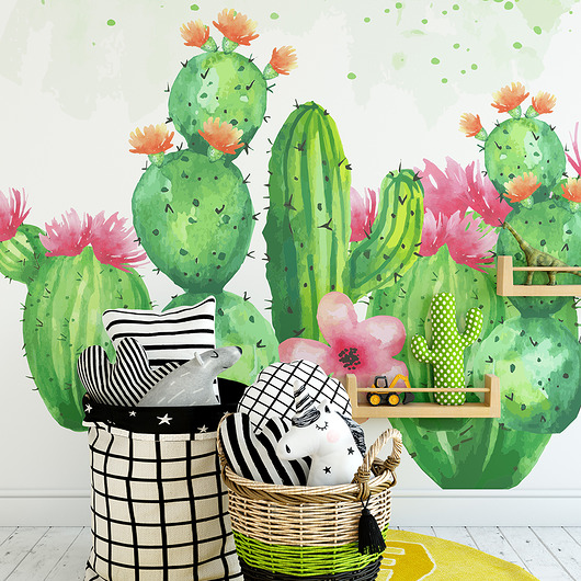 naklejki ścienne do pokoju dziecka Naklejki ścienne BOHO-kaktusy XL