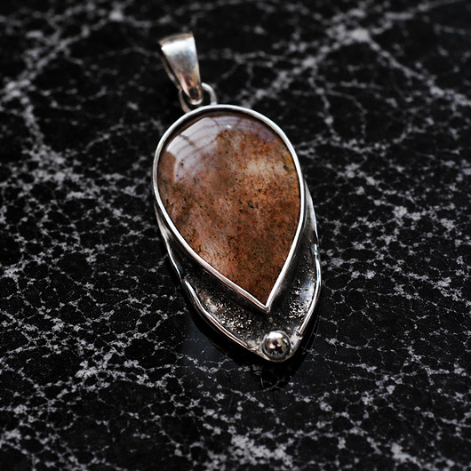 wisiory Srebrny 925 wisiorek z kwarcem , Kwarc truskawkowy