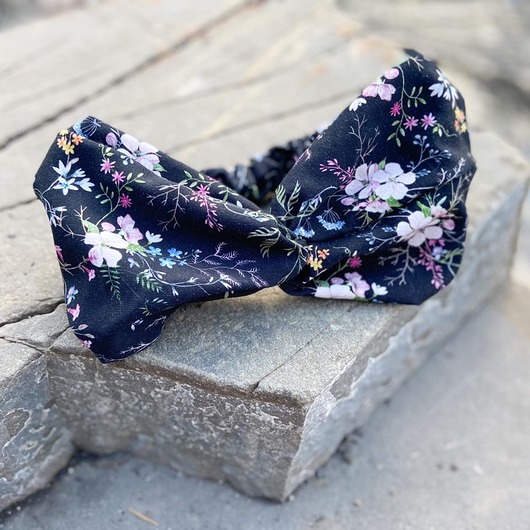 Dzianinowa opaska turban łąka sacky bag