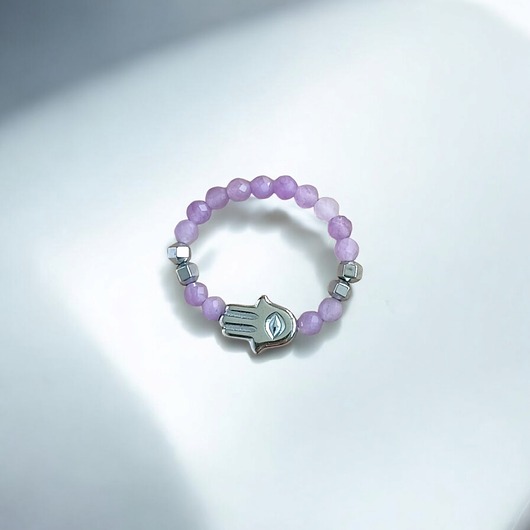 pierścionki elastyczne HARMONIA & OCHRONA - pierścionek : ametyst, hematyt